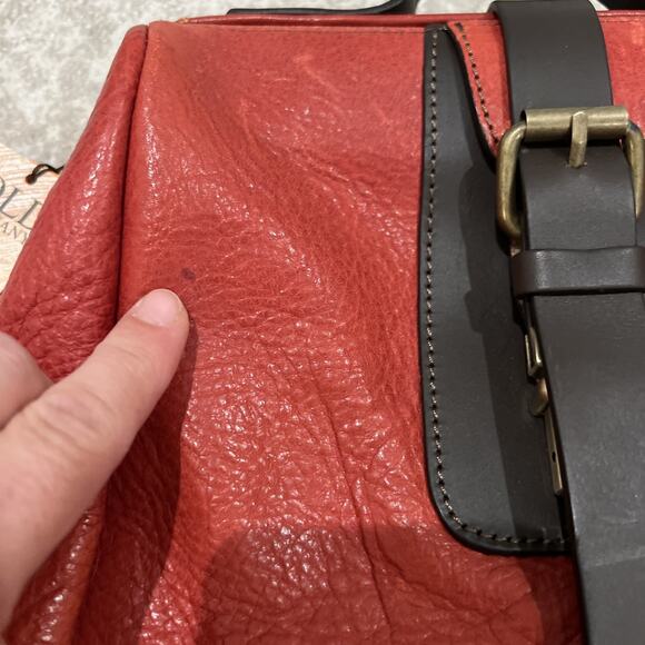CHIARUGI Italian Red Leather Backpack Travel Bag Daypack main image 6
